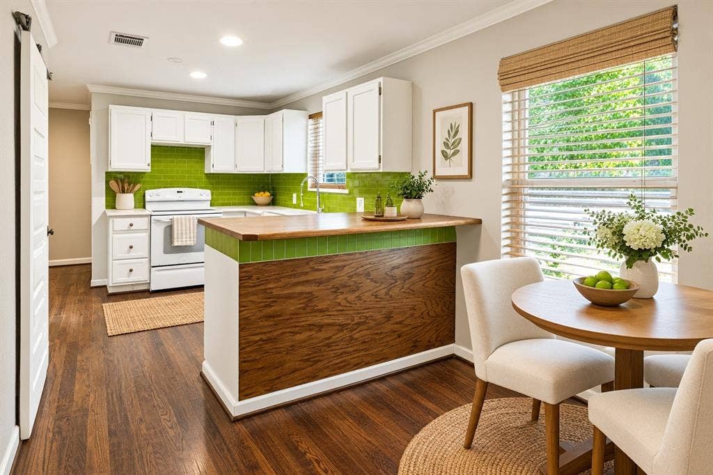 Virtually staged kitchen