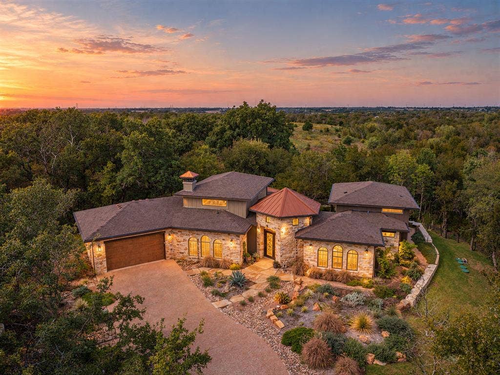 505 Shady Branch Court, Riesel, TX 76682 Twilight aerial of 505 Shady Branch Court