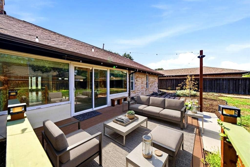 467 Harvest Glen Drive, Richardson, TX 75081 Backyard patio with decking.