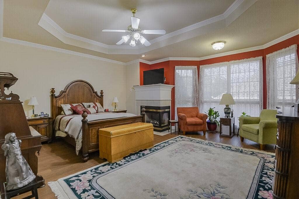 Ahhh!! A wonderful fireplace creates an ambiance one can feel comfortable. Room for large furniture and a place to sit for morning coffee.