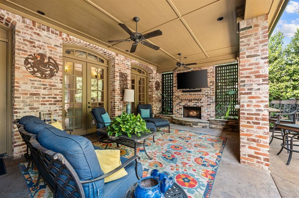 Unwind at the end of the day or entertain guests while enjoying the soothing sounds of the nearby pool.