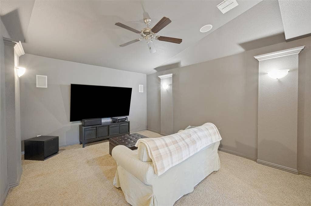 301 Longhorn Drive, McKinney, TX 75071 Dedicated media room with a convenient half bath nearby.