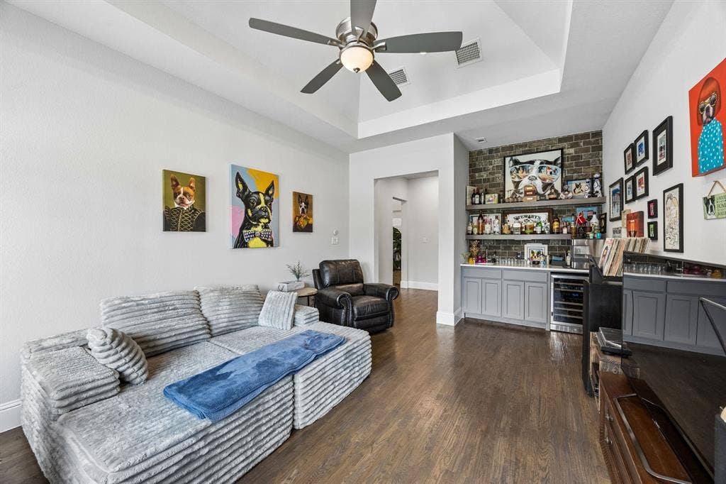 850 Star Meadow Drive, Prosper, TX 75078 Second living room that looks over the pool