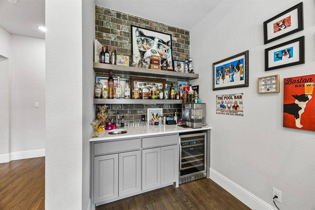 850 Star Meadow Drive, Prosper, TX 75078 Wet bar with built in wine cooler in second living room.