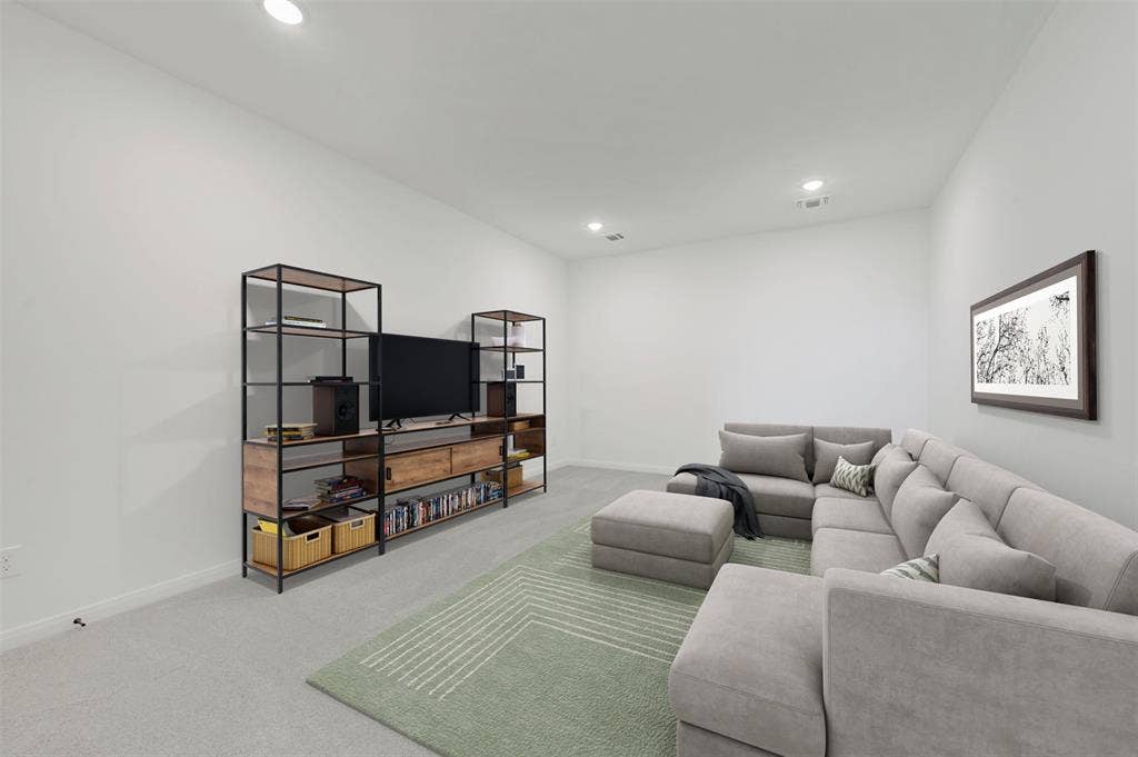 3469 Jersey Drive, Midlothian, TX 76065 Interior room featuring neutral wall paint, recessed lighting, and wall-to-wall carpeting