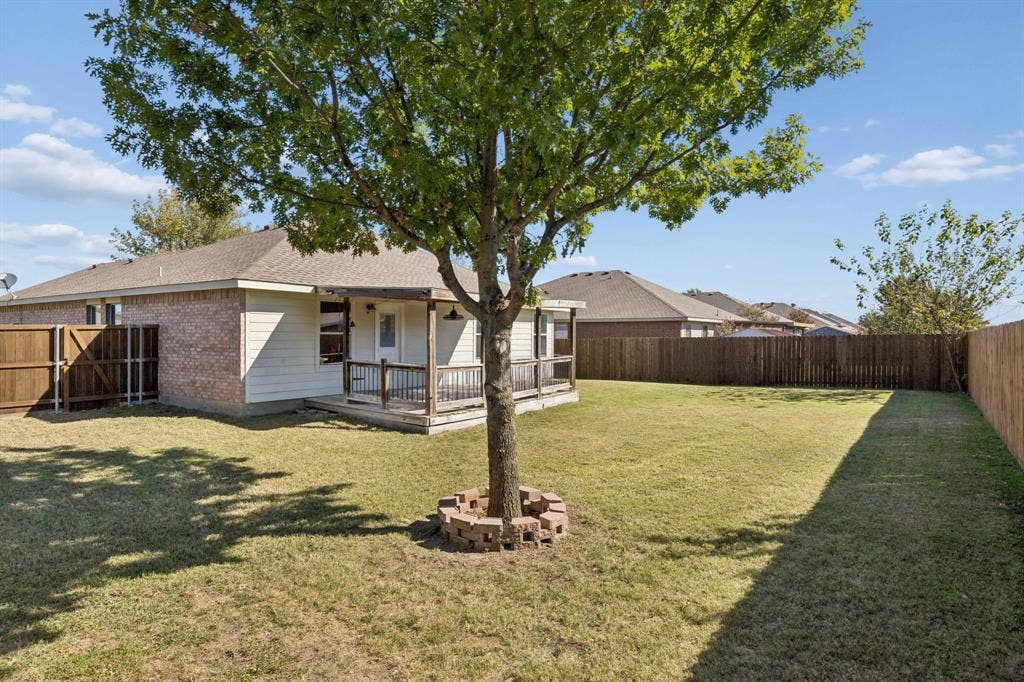 Welcome to the amazing backyard! This backyard is fully fenced and has a large covered patio.