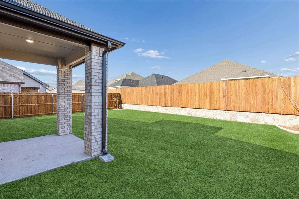 4012 Somerville Drive, Farmersville, TX 75442 Covered Patio in the Haylee home plan - REPRESENTATIVE PHOTO