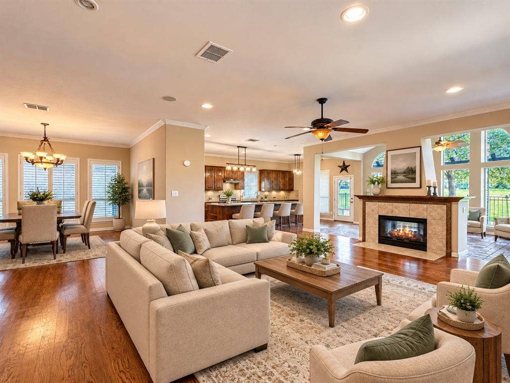 Living Area - virtually staged to show potential