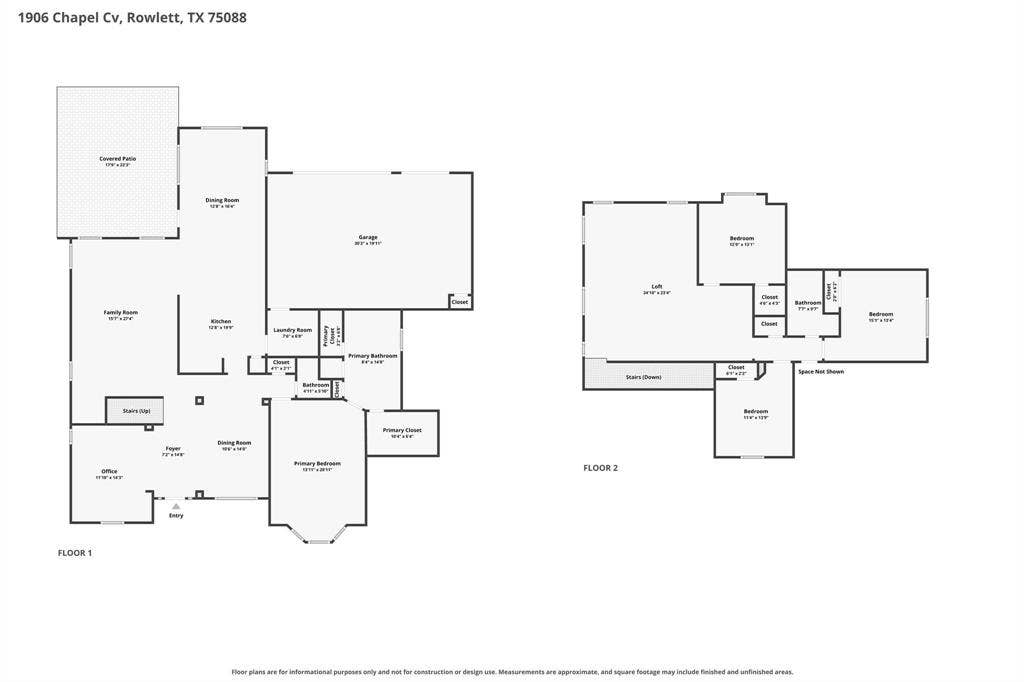 1906 Chapel Cove, Rowlett, TX 75088 Measurements are approximate. Buyer and buyer's agent to verify.