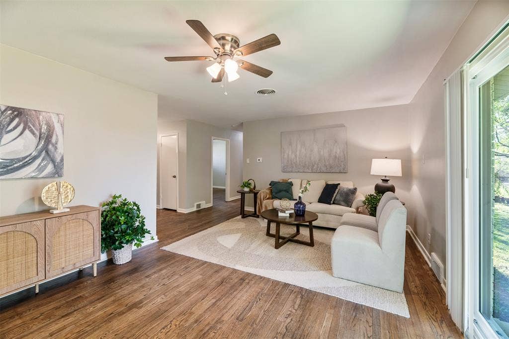 4516 Rolling Hills Drive, Fort Worth, TX 76119 Beautiful hardwood floors have been resorted and are in the living area and bedrooms.