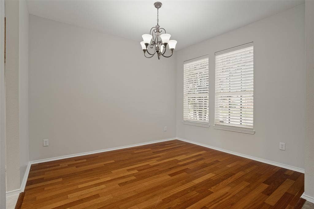 Additional view of the wood-floor flexible dining