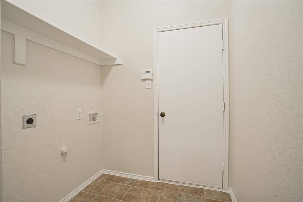 Dedicated laundry room with washer and dryer hookups