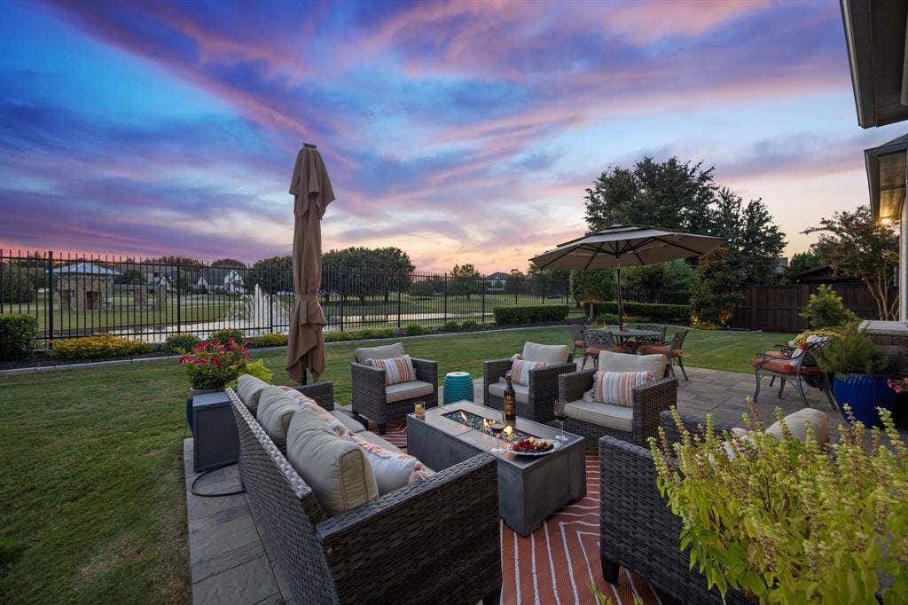 641 Country Brook Lane, Prosper, TX 75078 Stunning views. Also trees around backyard are illuminated at night but still not quite dark enough to really stand out.
