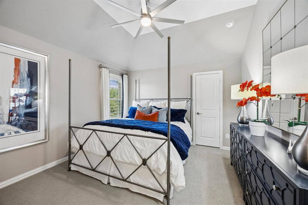 641 Country Brook Lane, Prosper, TX 75078 Fifth bedroom upstairs that is split from other two bedrooms and has a private ensuite bathroom.