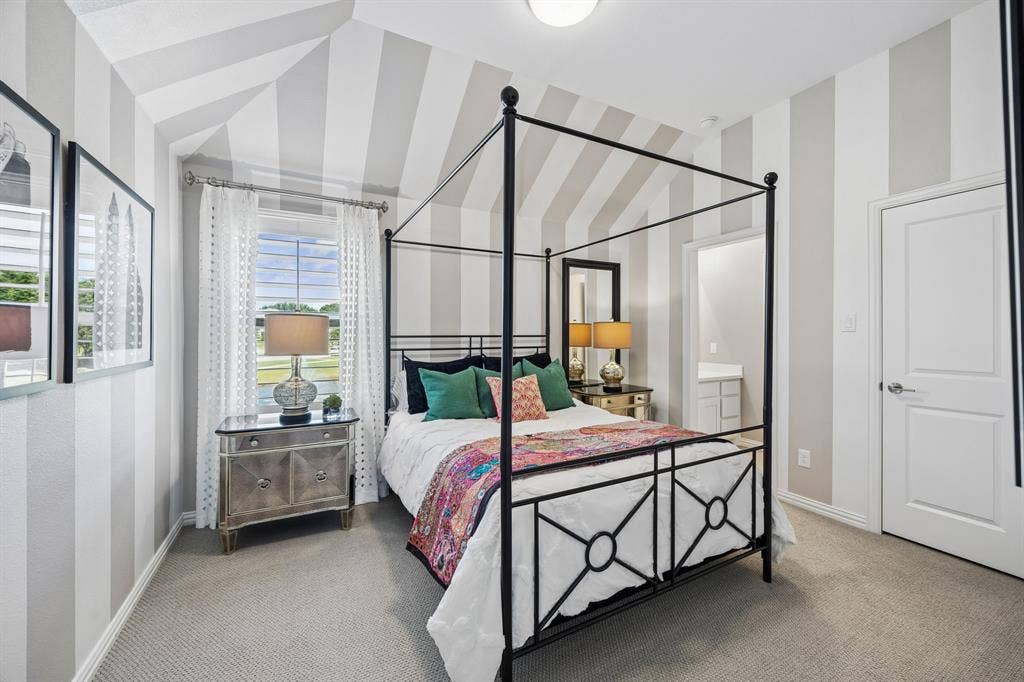 641 Country Brook Lane, Prosper, TX 75078 Third bedroom upstairs with walk in closet has videw of lake.