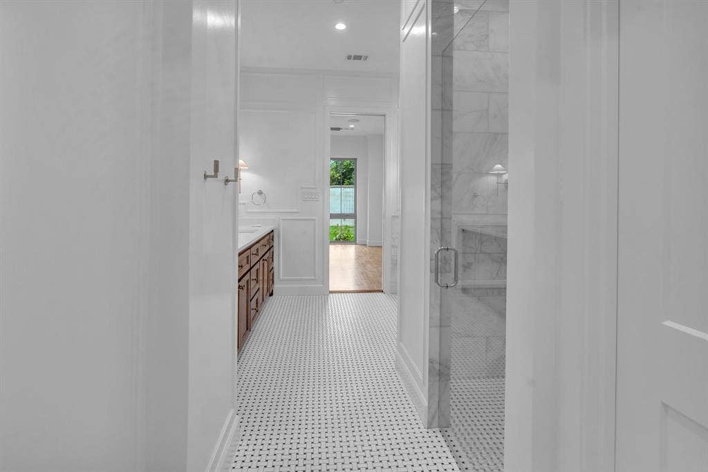 Separate shower in primary bathroom