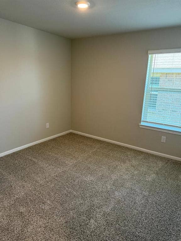 Neutral wall coloring, wall-to-wall carpeting, single-hung window with blinds, and recessed ceiling lighting
