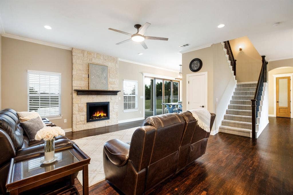 This space feels connected and comfortable.