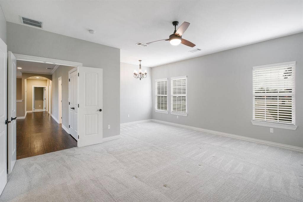 Oversized primary suite waiting for you to retreat for rest.