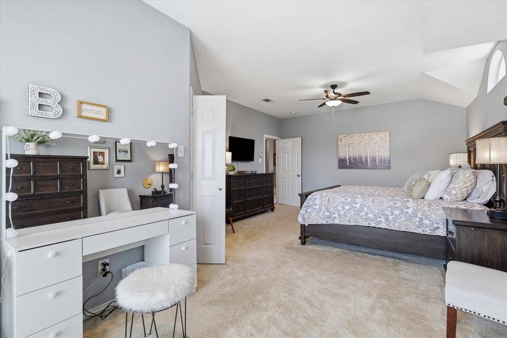 Make it a sitting area and enjoy a good book or give yourself plenty of room to get glamorous