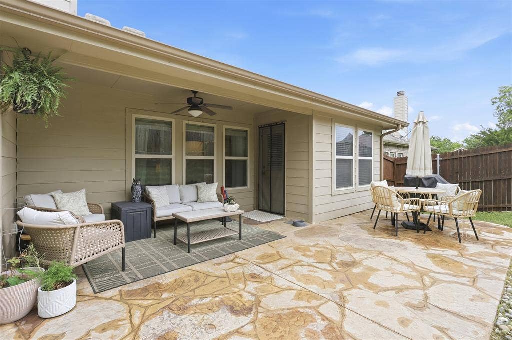 Extended patio offers a beautiful and spacious place perfectly suited for outdoor entertaining and relaxation