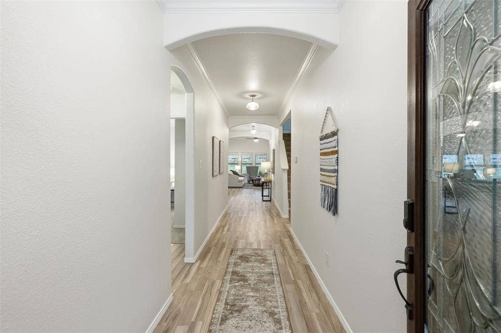 Freshly painted interior is light and bright