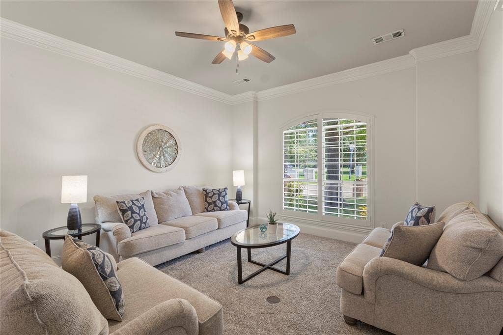 Flexible front room can be office, playroom