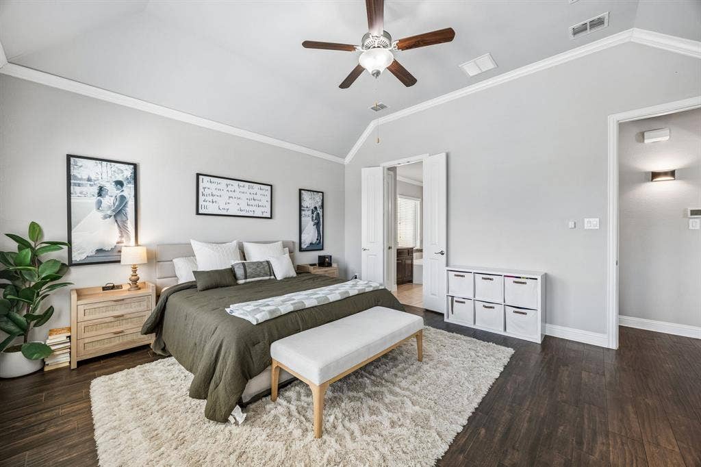 2816 Driftwood Creek Trail, Celina, TX 75078 Primary bedroom overlooking the backyard.