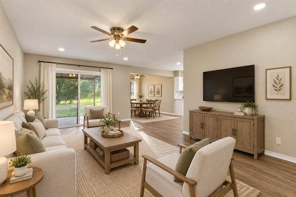 Disclaimer: All photos featuring furniture and decor have been virtually staged for illustrative purposes only to demonstrate potential furniture placement and room arrangement. The furniture and decor shown in these photos are digitally added and are not physically present in the property. These virtually staged images are not actual photographs of the furnished rooms. Original property features and finishes have not been intentionally altered.