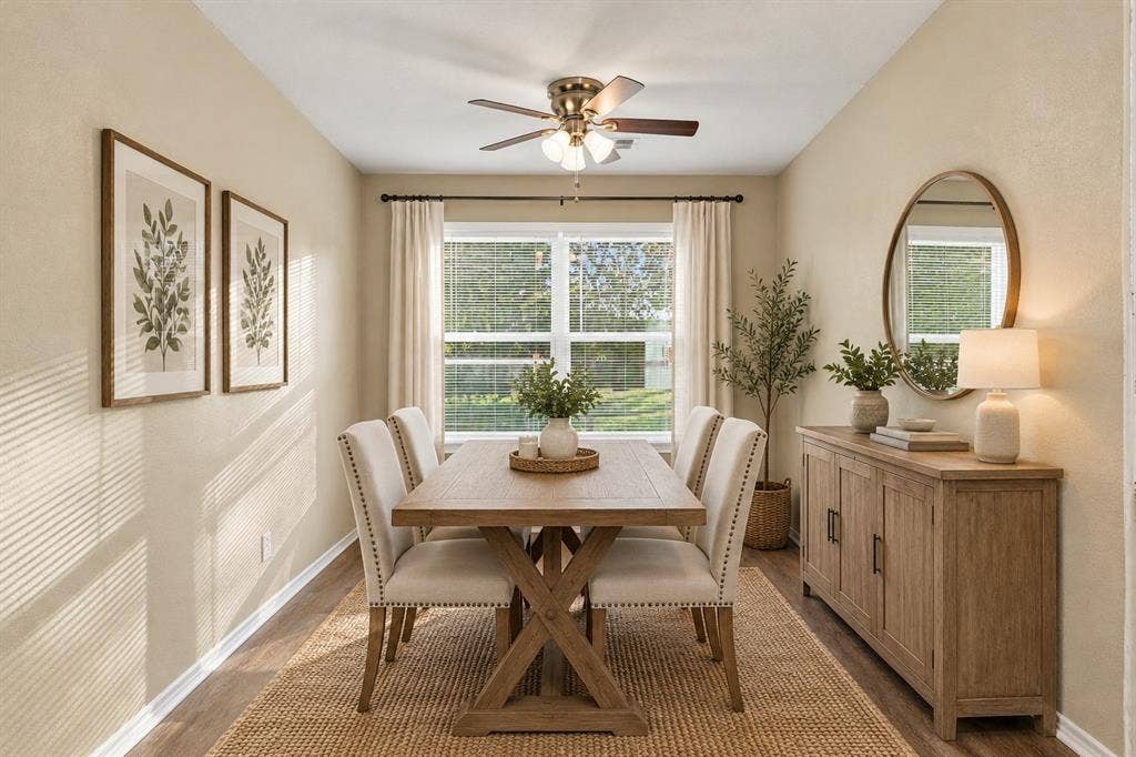Disclaimer: All photos featuring furniture and decor have been virtually staged for illustrative purposes only to demonstrate potential furniture placement and room arrangement. The furniture and decor shown in these photos are digitally added and are not physically present in the property. These virtually staged images are not actual photographs of the furnished rooms. Original property features and finishes have not been intentionally altered.