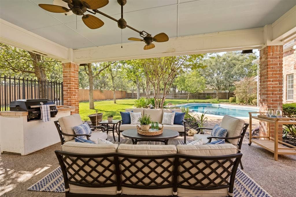 Virtually staged cabana area