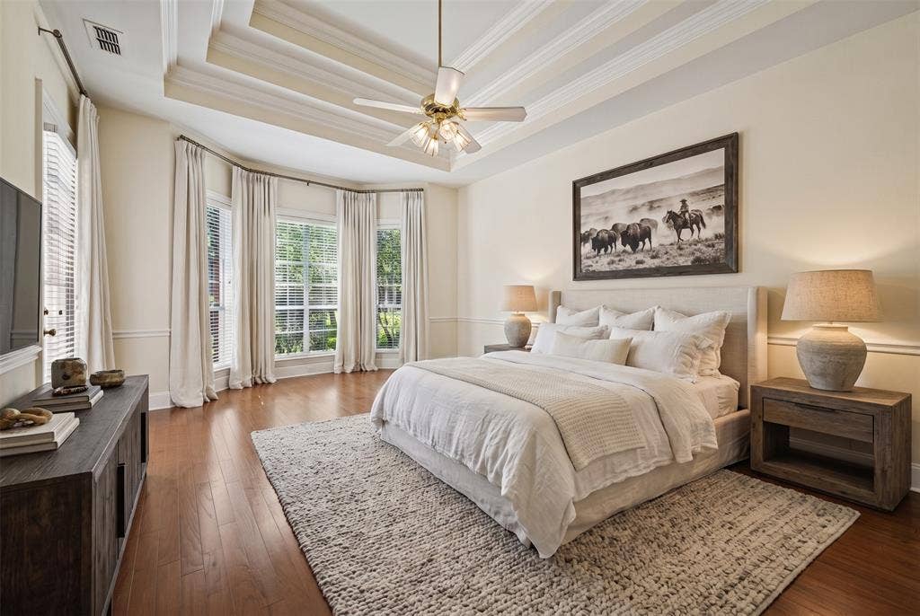 Virtually staged primary suite