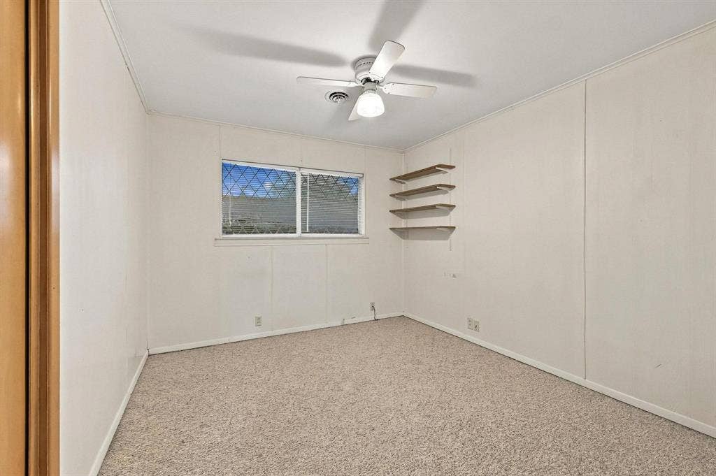Large bedroom with natural lighting