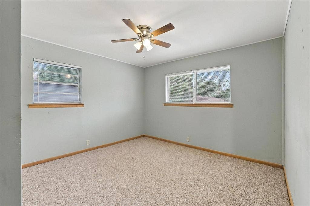 Large bedroom with natural lighting
