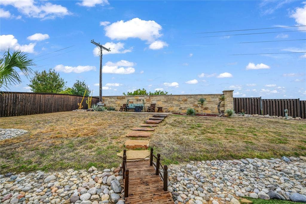 Backyard seating area