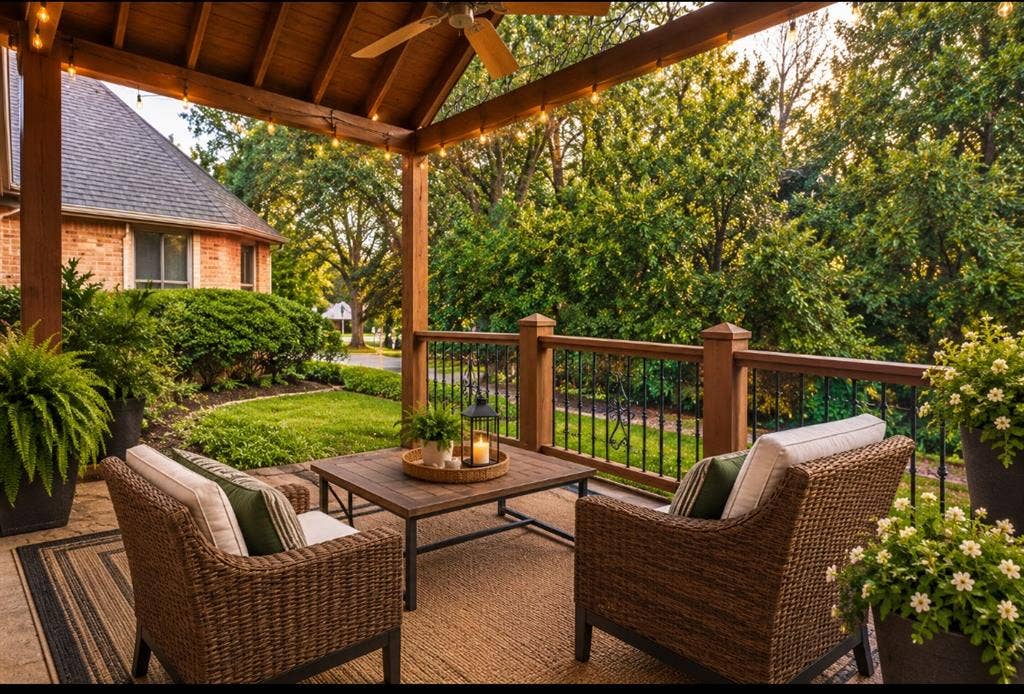 virtually staged patio deck