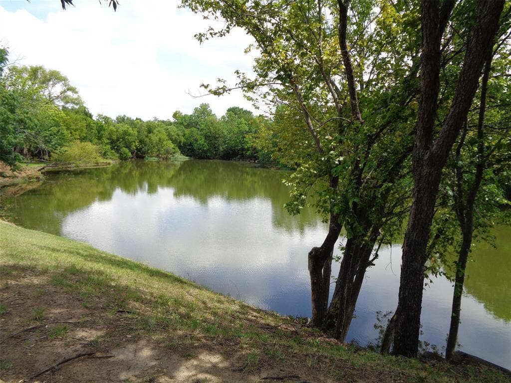909 Turtle Cove, #141, Irving, TX 75060 Private pond featuring a sloped grassy bank and mature perimeter trees