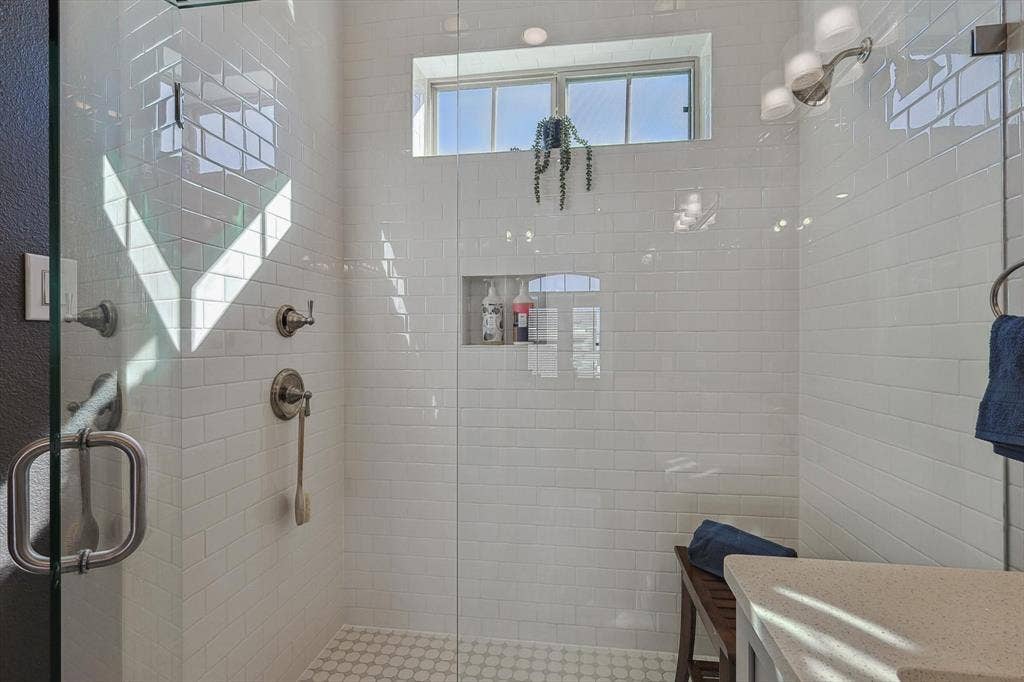 Close up of shower