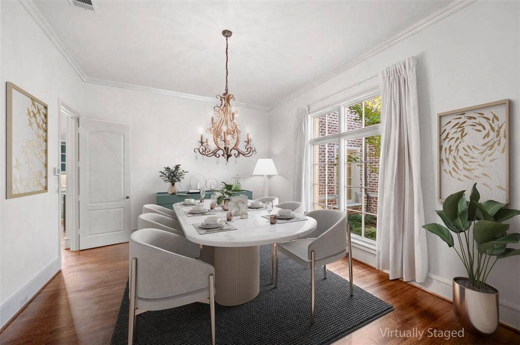 VIRTUAL STAGED WITH PAINTING THE ROOM WHITE AND VIRTUAL FURNITURE.