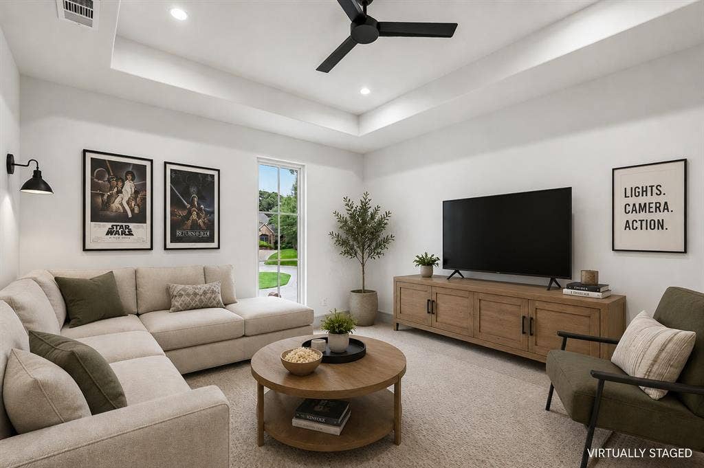 Media room- - virtually staged