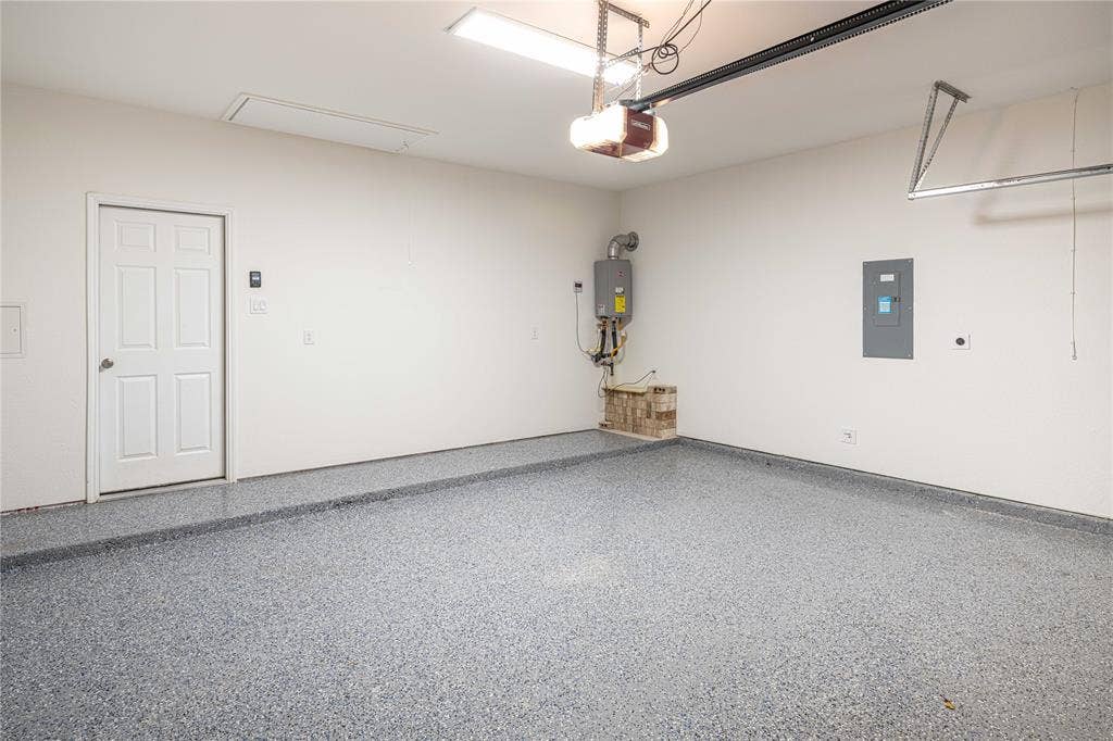 3508 Highland Bayou Drive, Prosper, TX 75078 Finished Garage with Epoxy Floor. Home also features a Tankless Water heater.