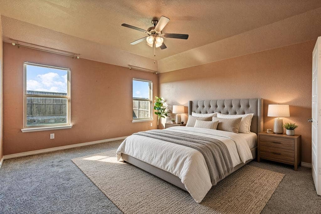 Virtually Staged Master bedroom