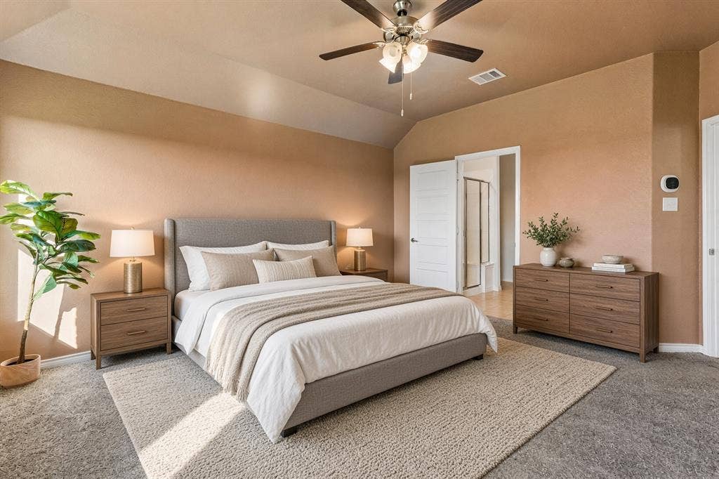 Virtually Staged Master bedroom
