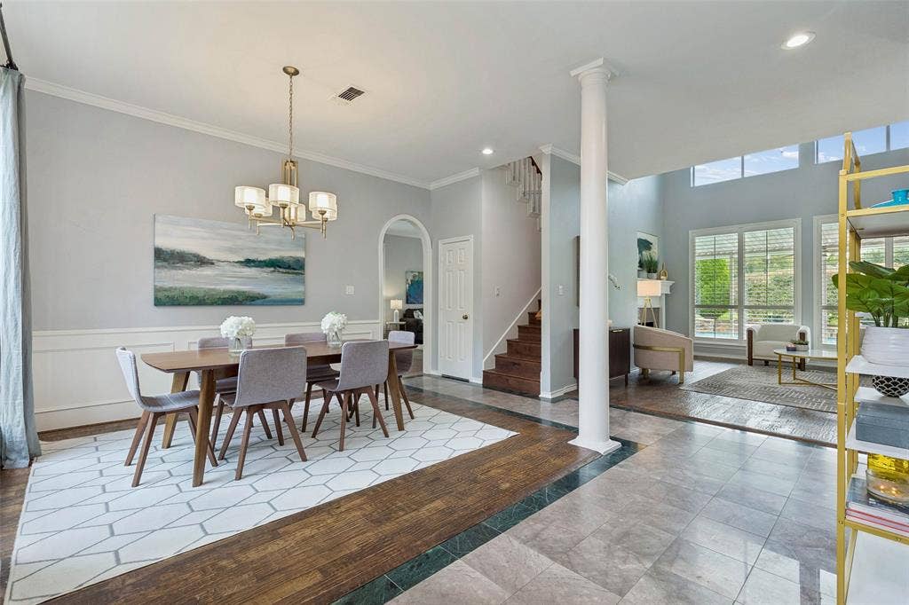Dining room open to Living room.