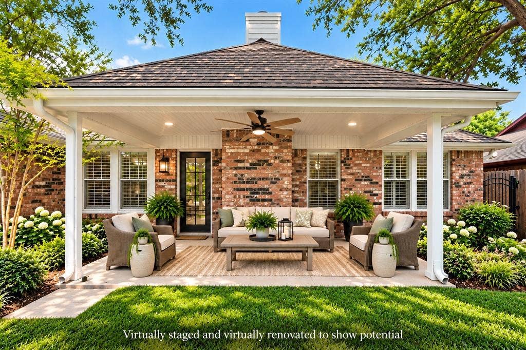 Virtually renovated and virtually staged to show potential
