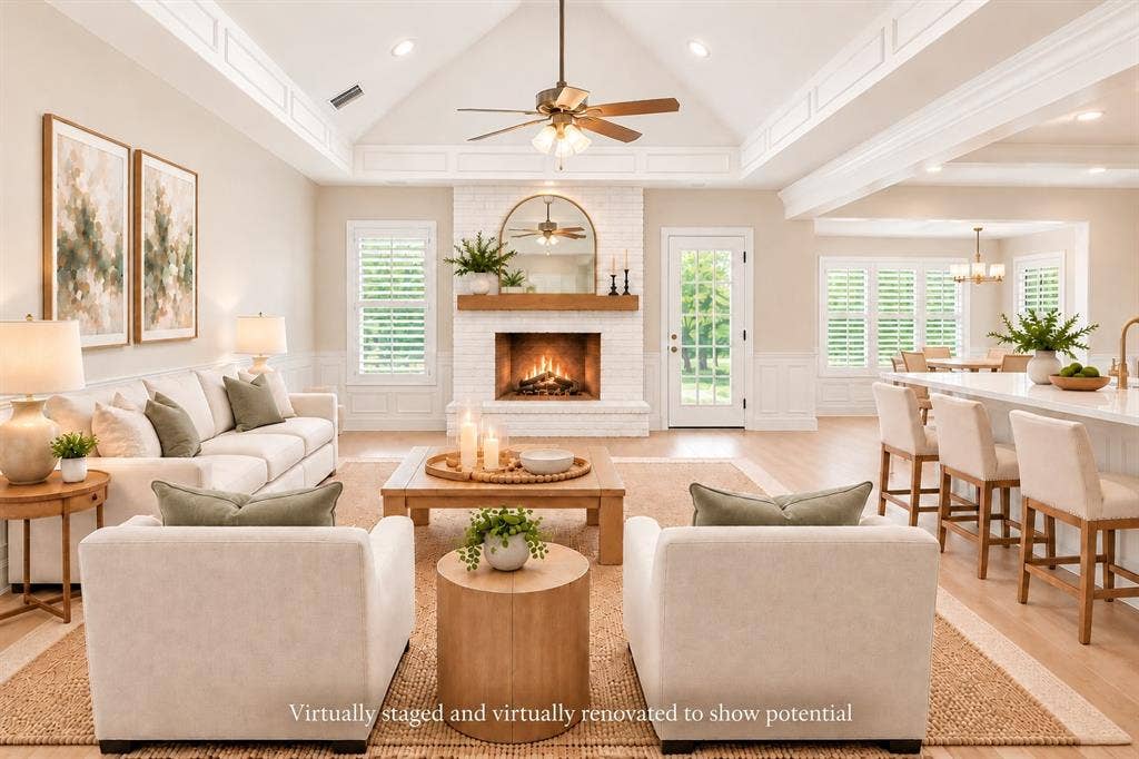 Virtually renovated and virtually staged to show potential