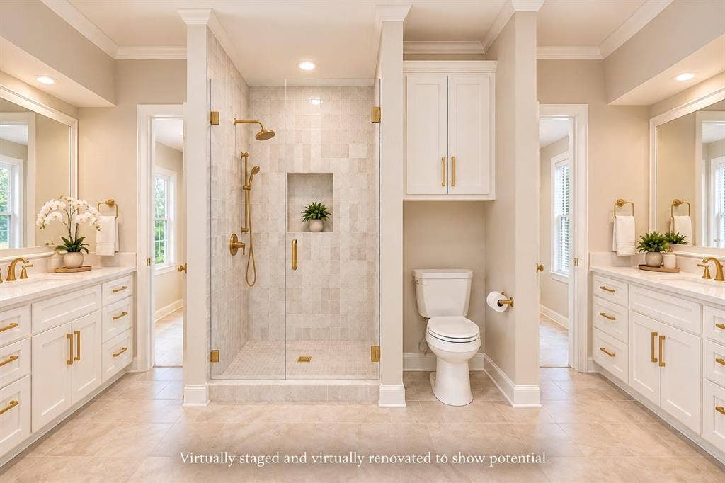 Virtually renovated and virtually staged to show potential