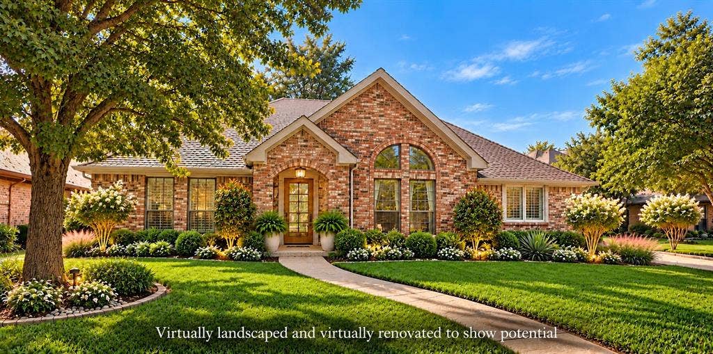 Virtually renovated and virtually landscaped to show potential
