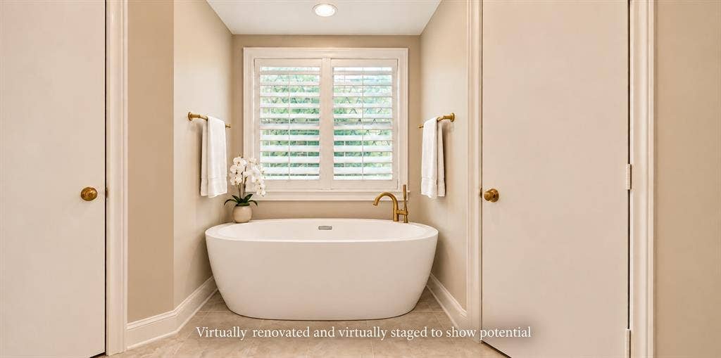 Virtually renovated and virtually staged to show potential.