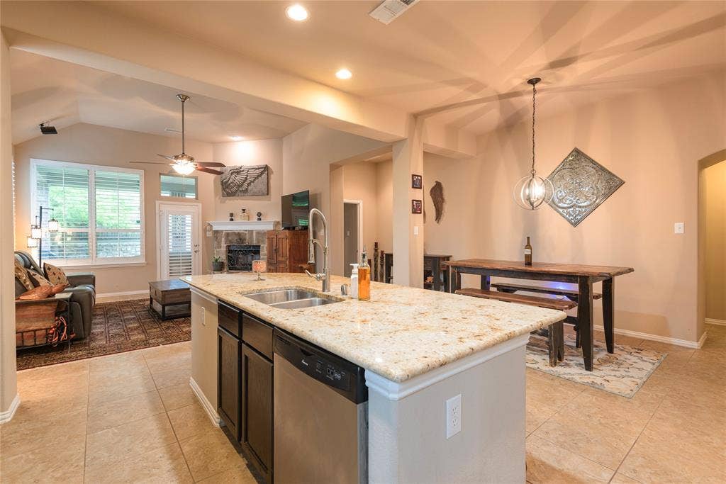 5320 Grovewood Drive, McKinney, TX 75071 View from kitchen to living area